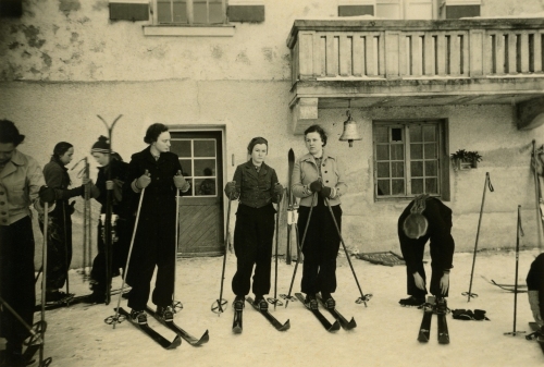 Krün 1937, Abfahrt zum Schikurs