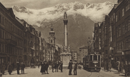 Innsbruck 1925, Maria Theresienstraße mit Annasäule