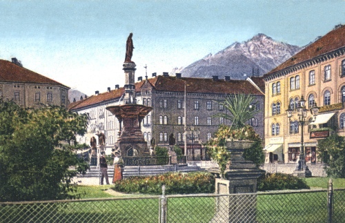 Innsbruck 1925, Boznerplatz mit Rudolfsbrunnen