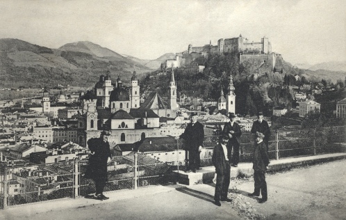 Salzburg 1911, vom elektrischen Aufzug mit Hohen-Salzburg
