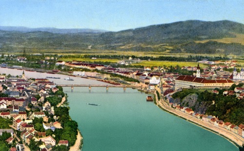 Linz 1914, an der Donau